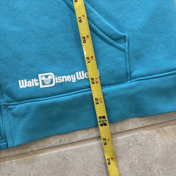 2024 Walt Disney World Figment Tinkerbell Blue Zip Up Hoodie Sweatshirt Size L - Picture 9 of 10